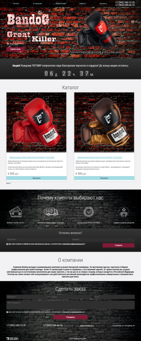 Интернет-магазин боксерской экипировки «Bandog»